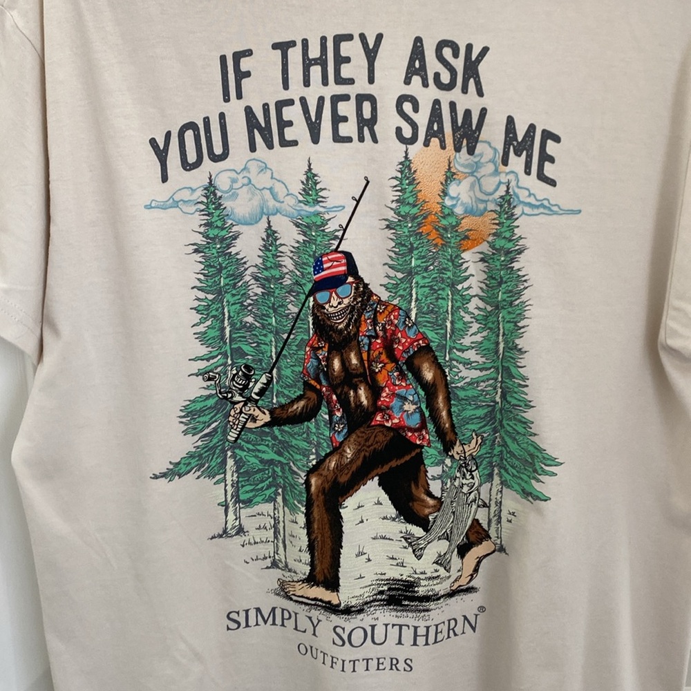 Simply Southern Sasquatch Design Tee Shirt - Size Medium